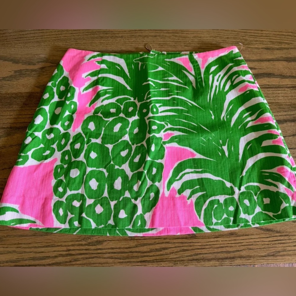 Lilly Pulitzer Tate Mini Skirt Pink Pout Flamenco Women’s Size 0 Pink Green